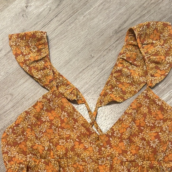 Madewell Floral Maxi Dress in Orange and Brown - Picture 4 of 5
